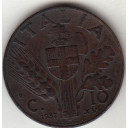 1937 10 Centesimi Impero Rame Italia Vittorio Emanuele III